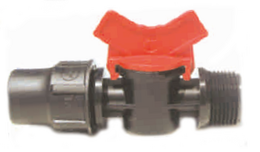 Mini-Kugelhahn 20mm Schraubverbinder x 3/4"AG