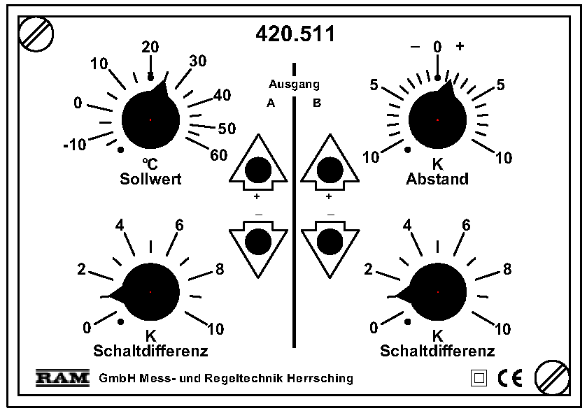 RAM Doppel Zweipunkt Temperaturregler 15..105°C 420.513 