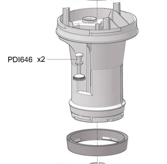 PDI646 - Oberes Motorventil Dosatron D3 Serie (ohne Dichtungen)