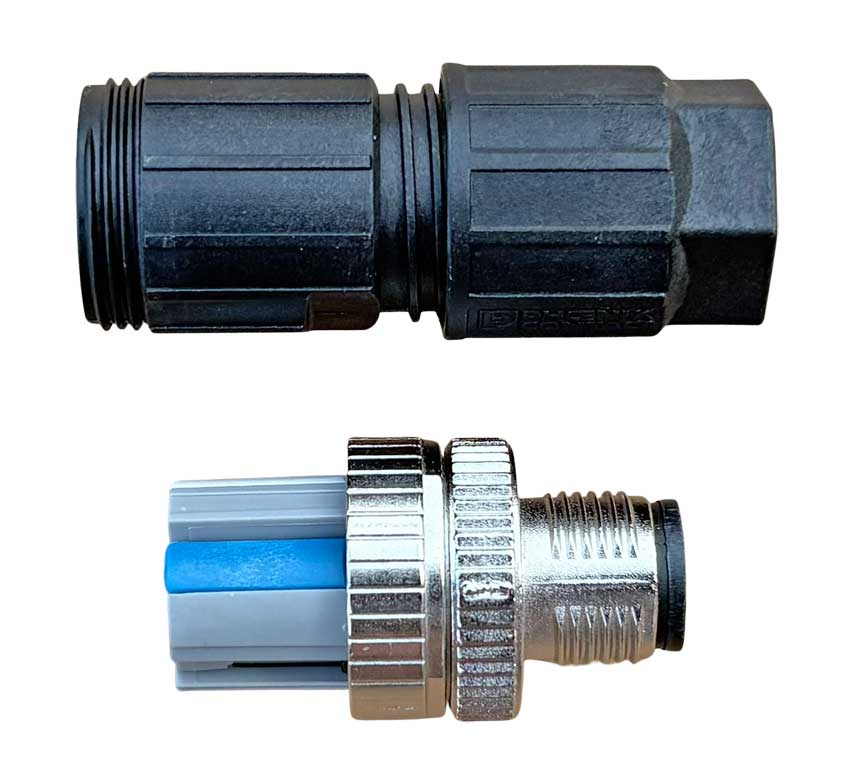 M12-Stecker 4P mit Federanschlüssen