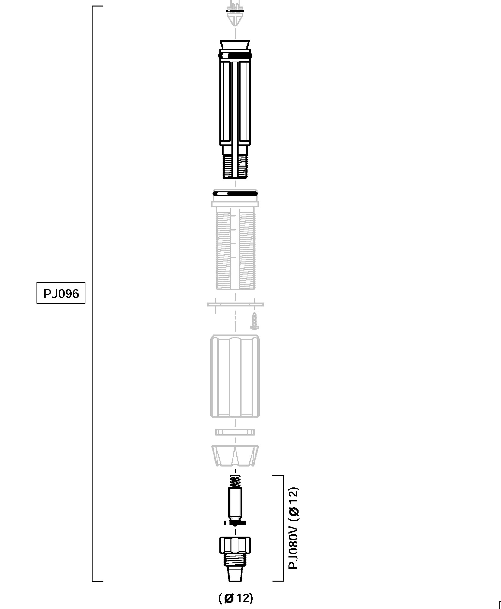 PJ096VF - Bausatz Dosierdichtungen + Ventil + geripptes Endstück D45RE1.5VF