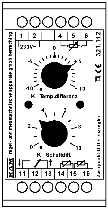 RAM Temperatur-Differenzregler mit Zweipunktausgang 321.112