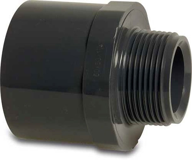 PVC-U Übergangsnippel 20/25mm x 1/2" AG